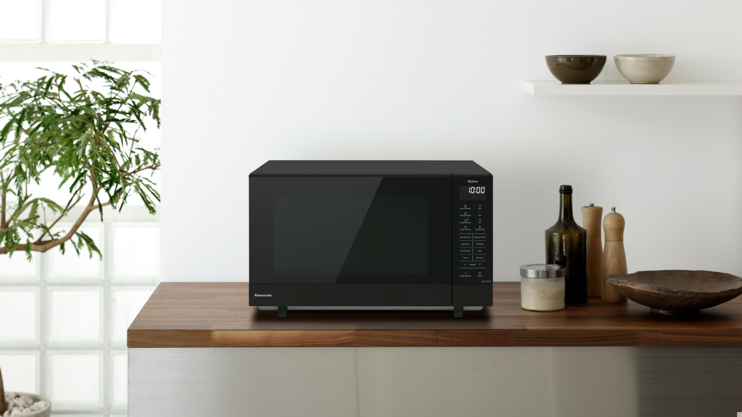 Panasonic 27L Flatbed Inverter 1000W Microwave - Black (NN-SF56QBQPQ)