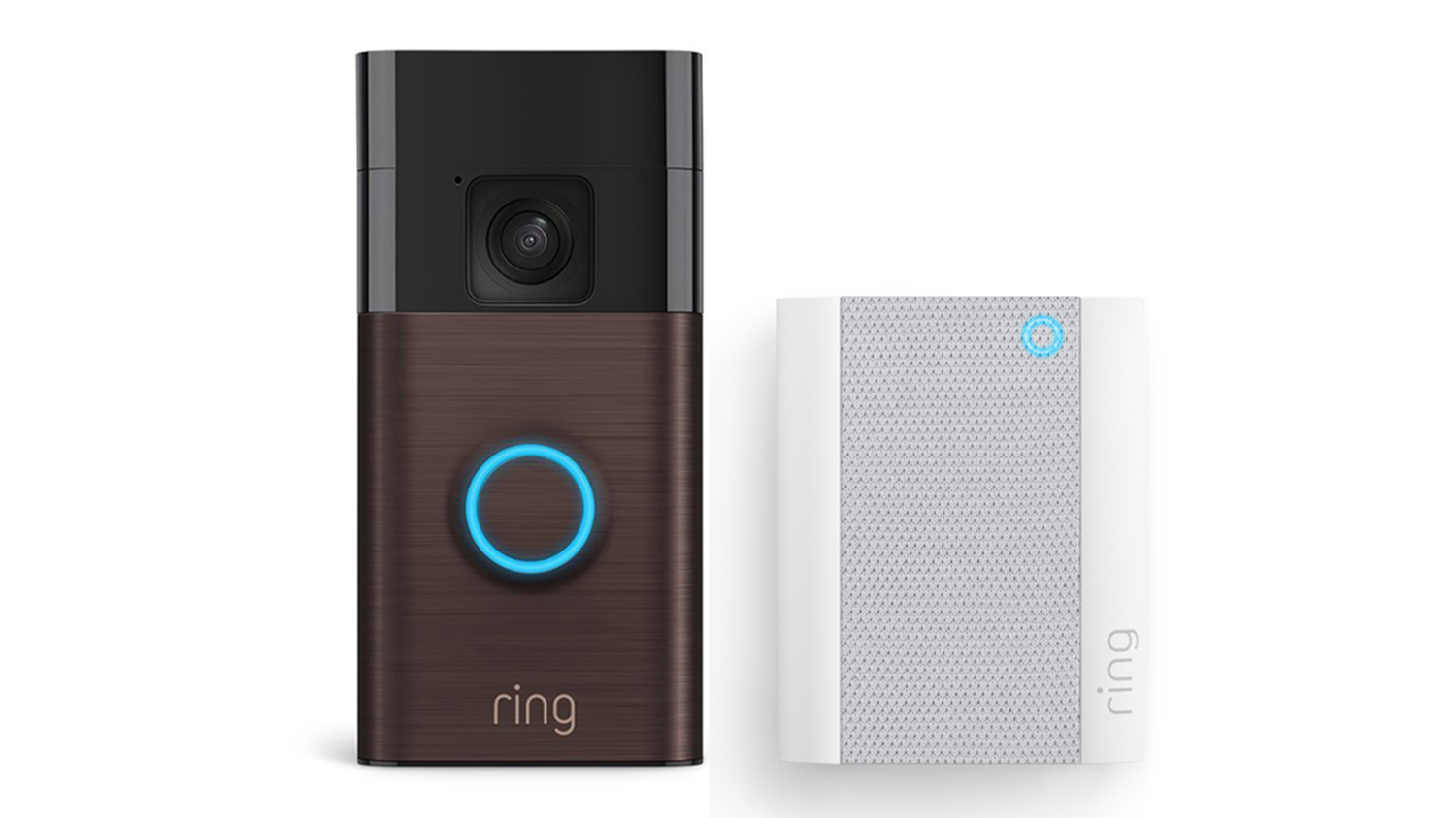 Ring Battery Video Doorbell with Chime - Venetian Bronze (Wireless, 1440p FHD, Night Vision, Motion Detection, Two-Way Audio)