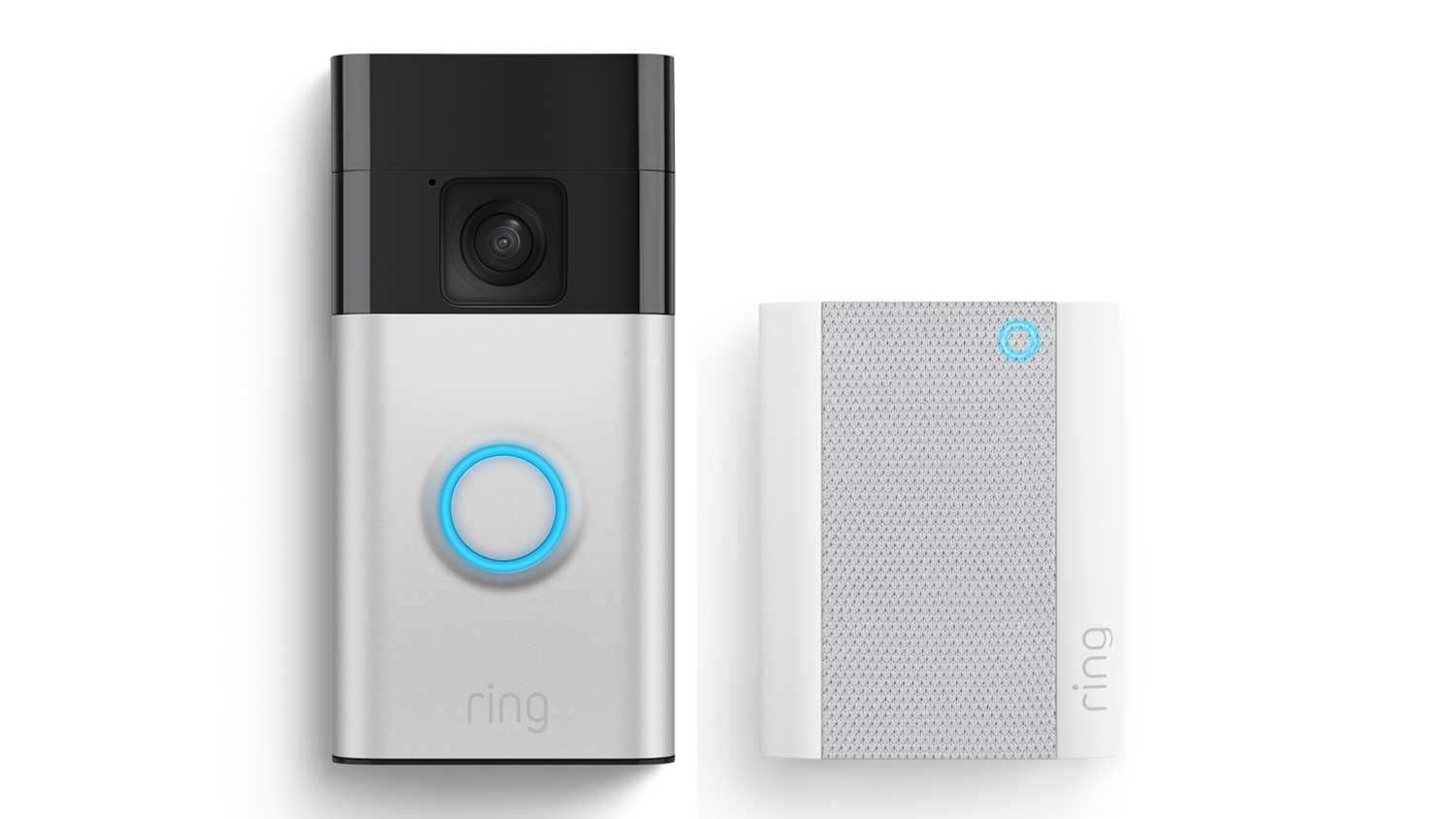 Ring Battery Video Doorbell with Chime - Satin Nickel (Wireless, 1440p FHD, Night Vision, Motion Detection, Two-Way Audio)