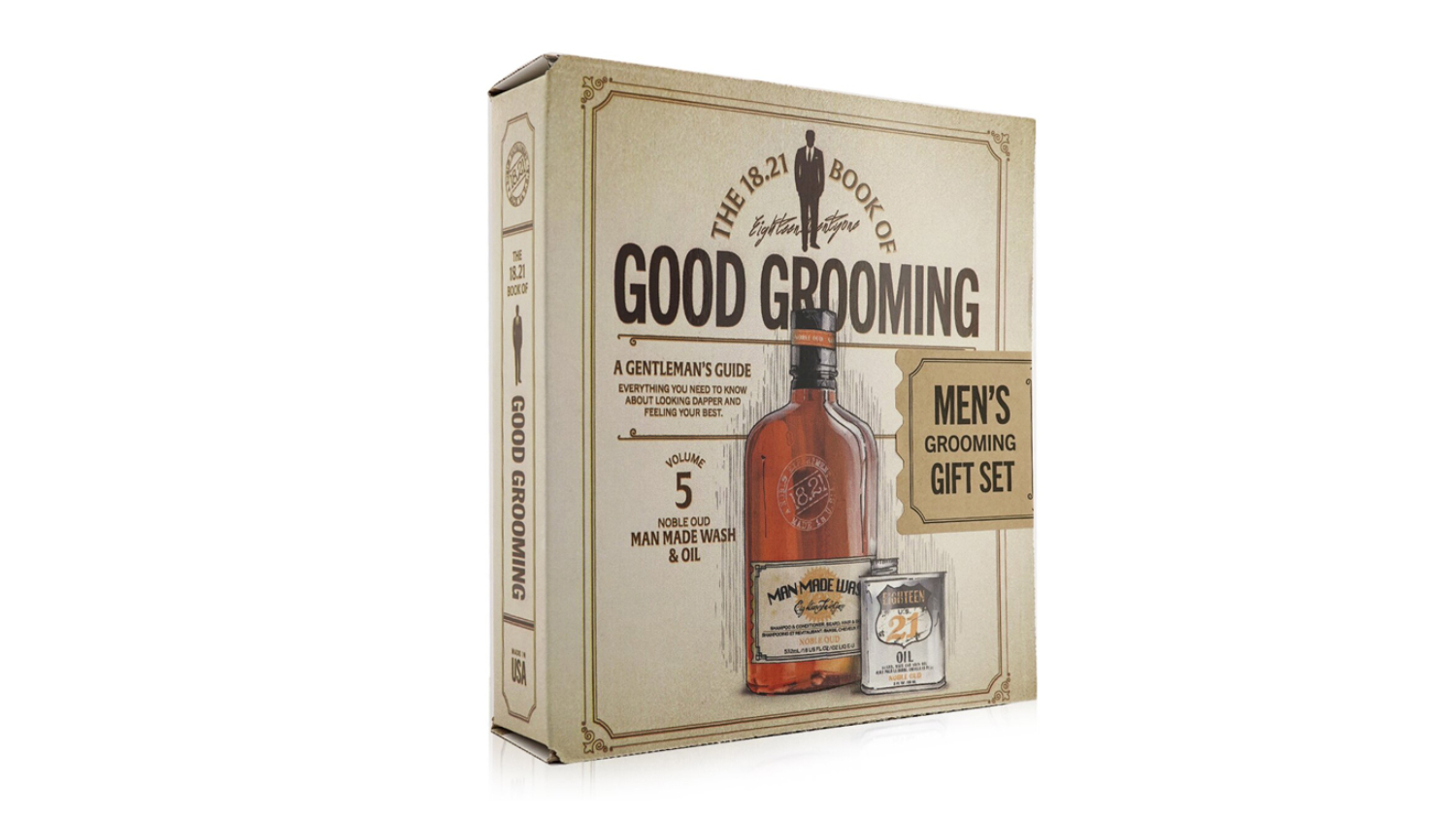 18.21 Man Made Book of Good Grooming Gift Set Volume 5: Noble Oud (Wash 532ml + Oil 60ml ) - 2pcs