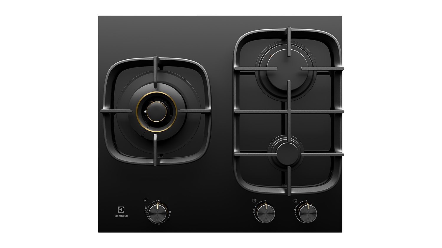 Electrolux 60cm 3 Burner Gas Cooktop - Black Glass (UltimateTaste 900/EHG635BE)