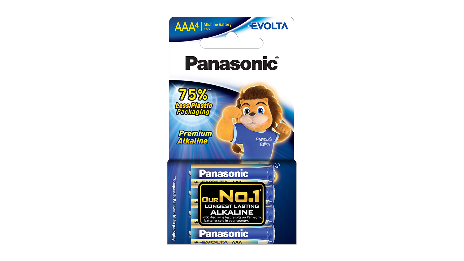 Panasonic EVOLTA AAA Alkaline Battery 1.5V Paper Pack - 4 Pack (LR03EG/4P)