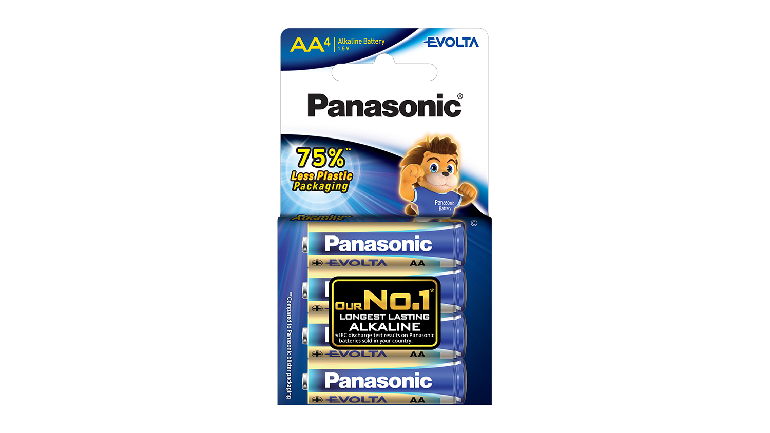 Panasonic EVOLTA AA Alkaline Battery 1.5V Paper Pack - 4 Pack (LR6EG/4P)