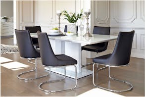 Senti 7 Piece Dining Suite With Senti Black Dining Chairs - Instao Furniture