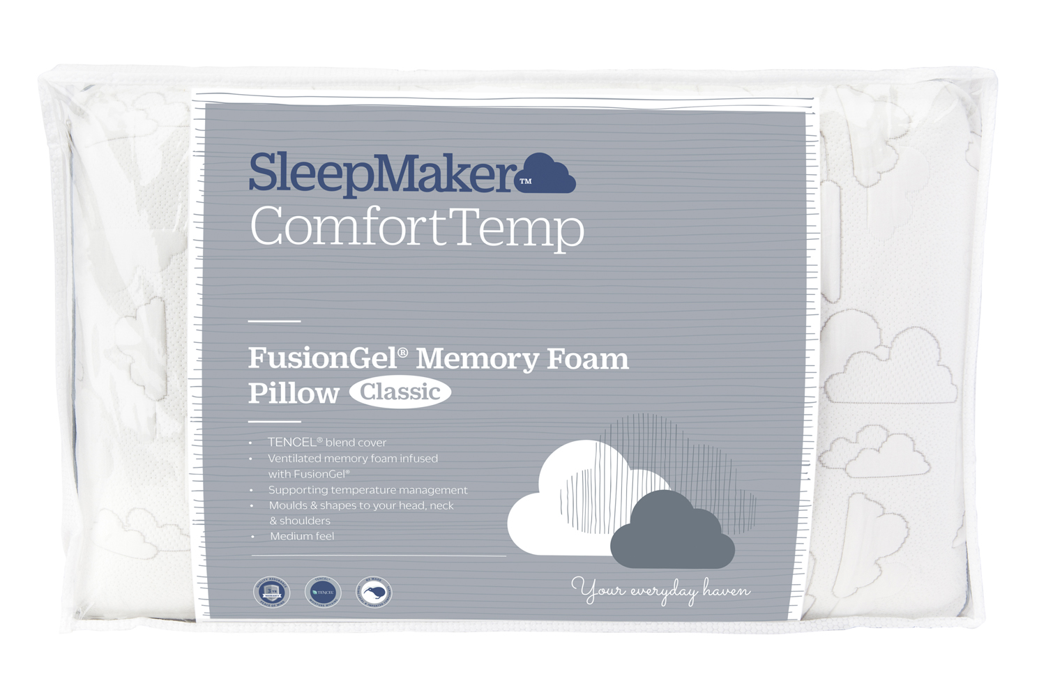ComfortTemp Fusion Gel Pillow Classic Sleepmaker Harvey Norman