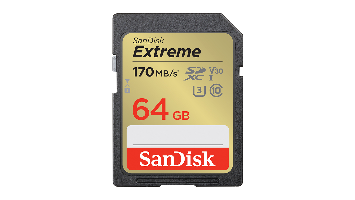 SanDisk Extreme SD Card - 64GB (SDHC, SDXC, UHS-I, V30, U3, Read 170 MB/s)