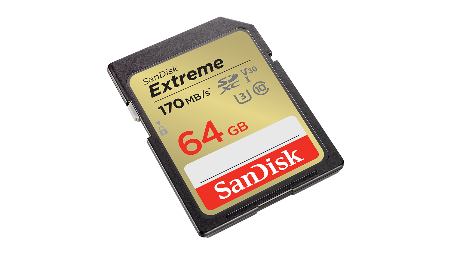 SanDisk Extreme SD Card - 64GB (SDHC, SDXC, UHS-I, V30, U3, Read 170 MB/s)