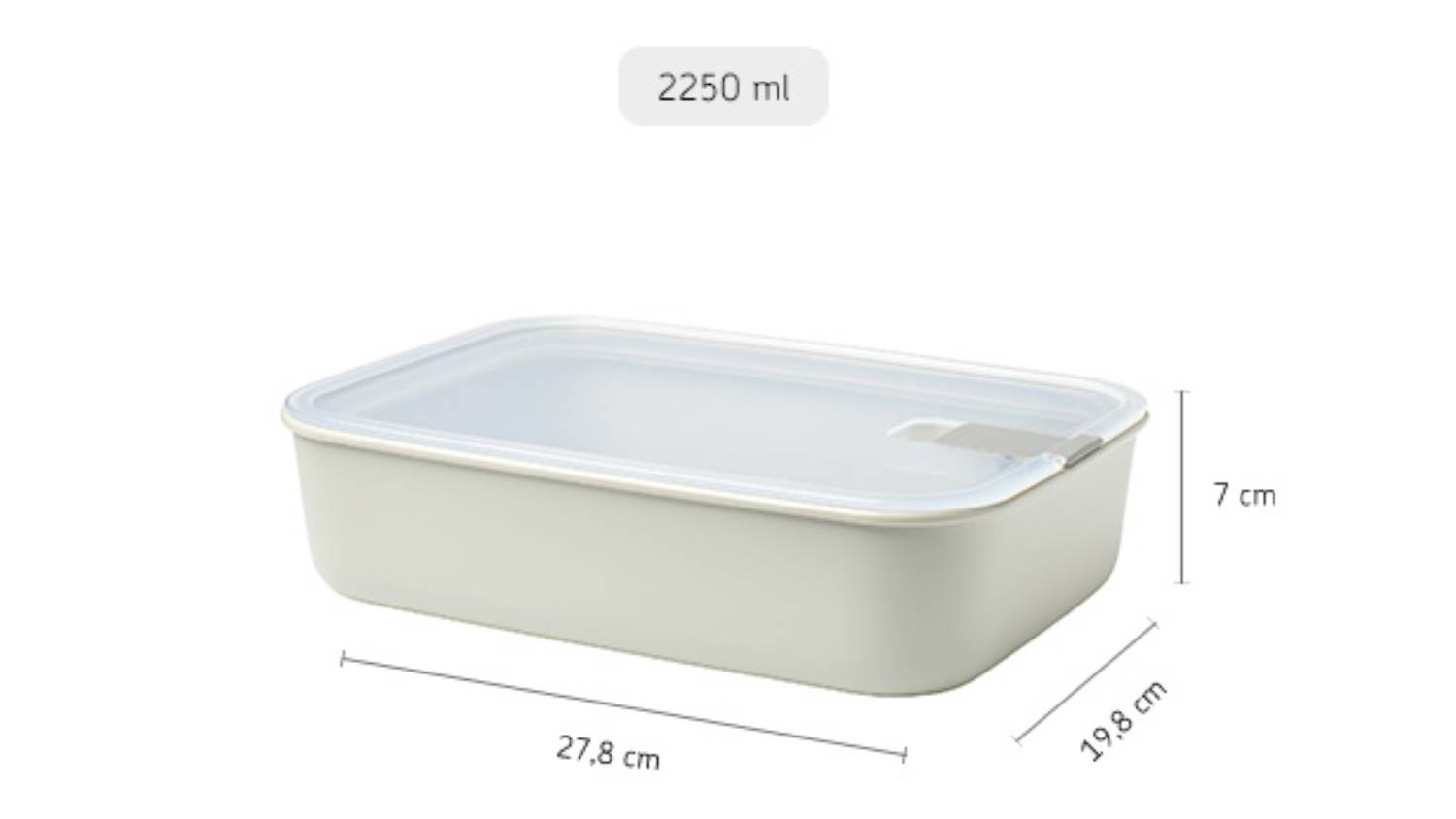 Mepal Easyclip Food Storage Container 2.55L - Nordic White