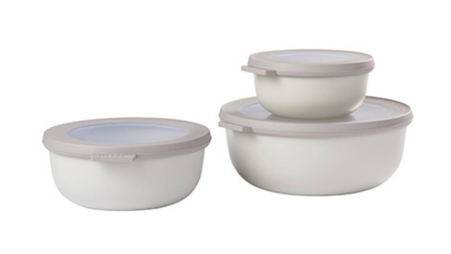 Mepal Cirqula Round Food Storage Container System Small 3pcs. - Nordic White