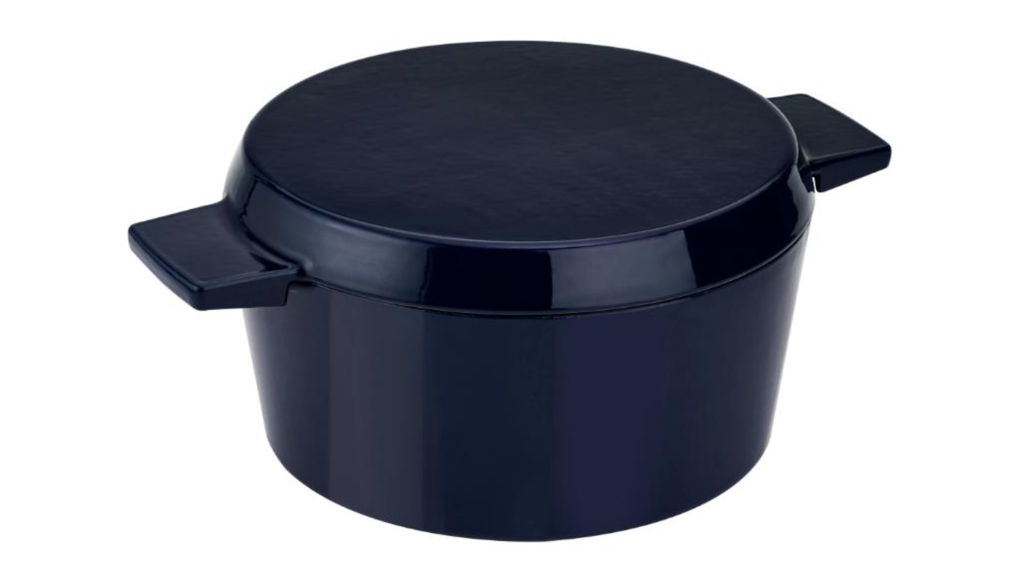 Stanley Rogers Cast Iron French Over Casserole Pot &amp; Lid 28cm - Mid Blue