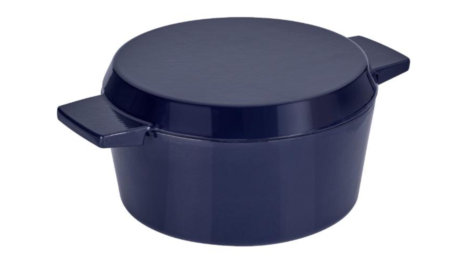 Stanley Rogers Cast Iron French Over Casserole Pot & Lid 24cm - Mid Blue