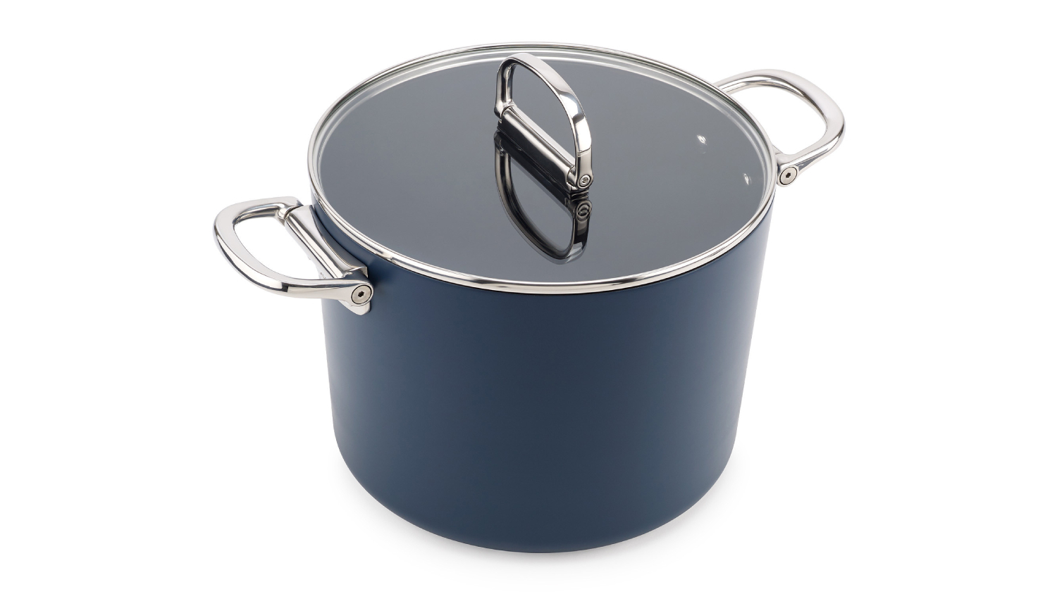 Joseph Joseph &quot;Space&quot; Non-Stick Stock Pot with Lid, Fold-Away Handles 28cm - Navy