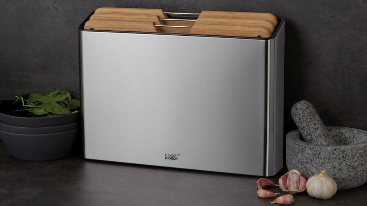 Joseph Joseph Stainless Steel Chopping Board Folio - Sturdy Bamboo