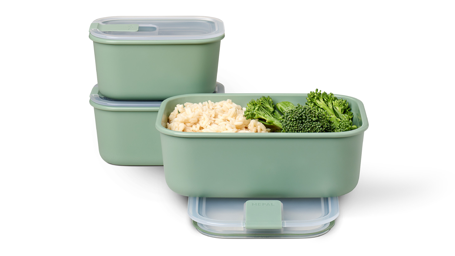Mepal Easyclip Food Storage Container System 3pcs. - Nordic Sage
