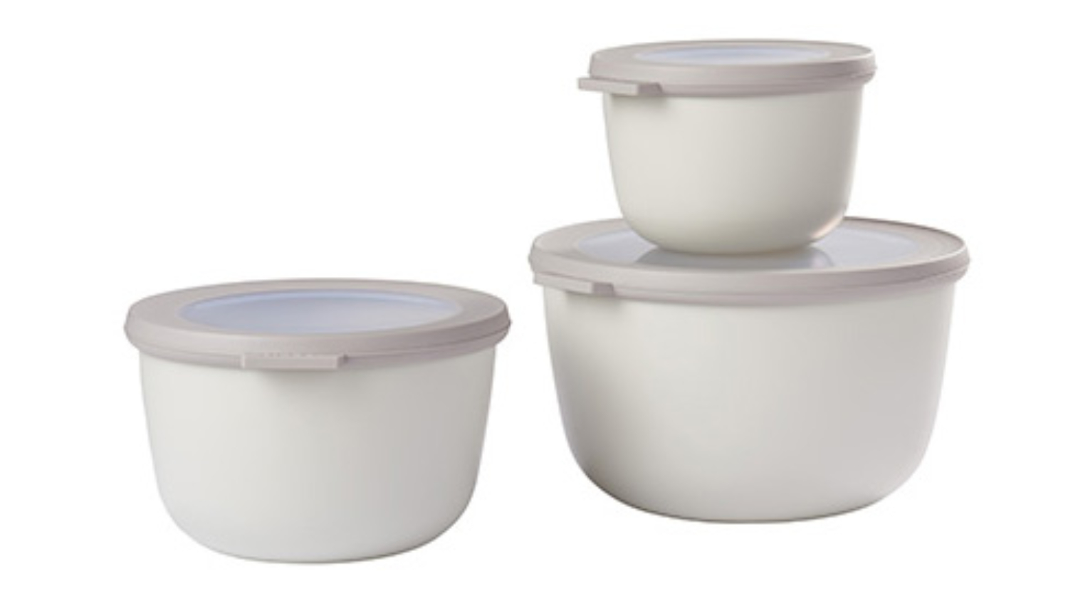 Mepal Cirqula Rectangular Food Storage Container System White 3pcs. - Nordic White