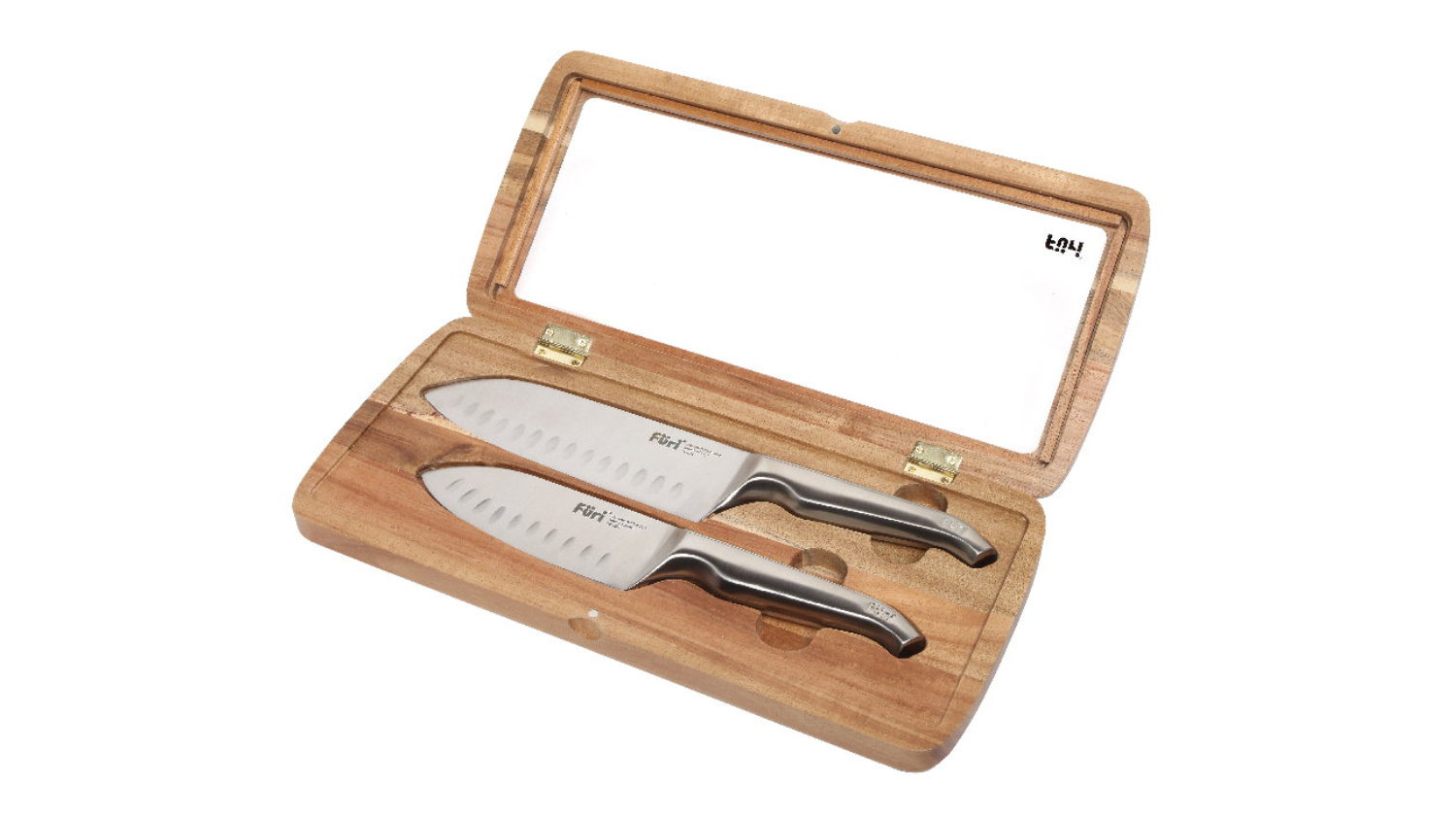 Furi Pro East/West Santoku Chef's Knife Set with Case 2pcs. - Stainless Steel