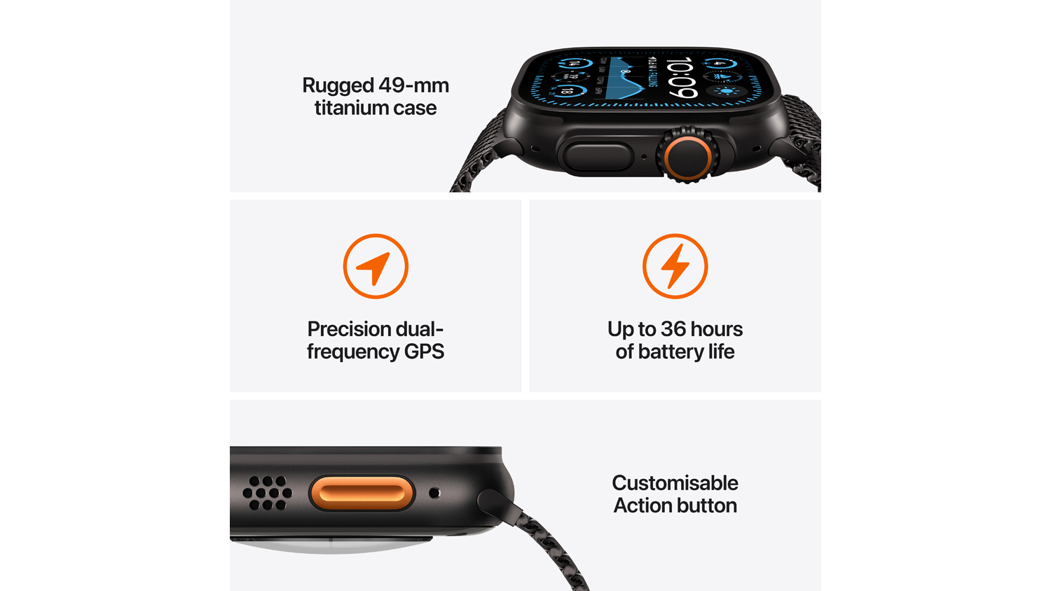 Apple Watch Ultra 2 - Natural Titanium Case with Natural Titanium Milanese Loop (49mm, GPS+Cellular, Bluetooth, Large)