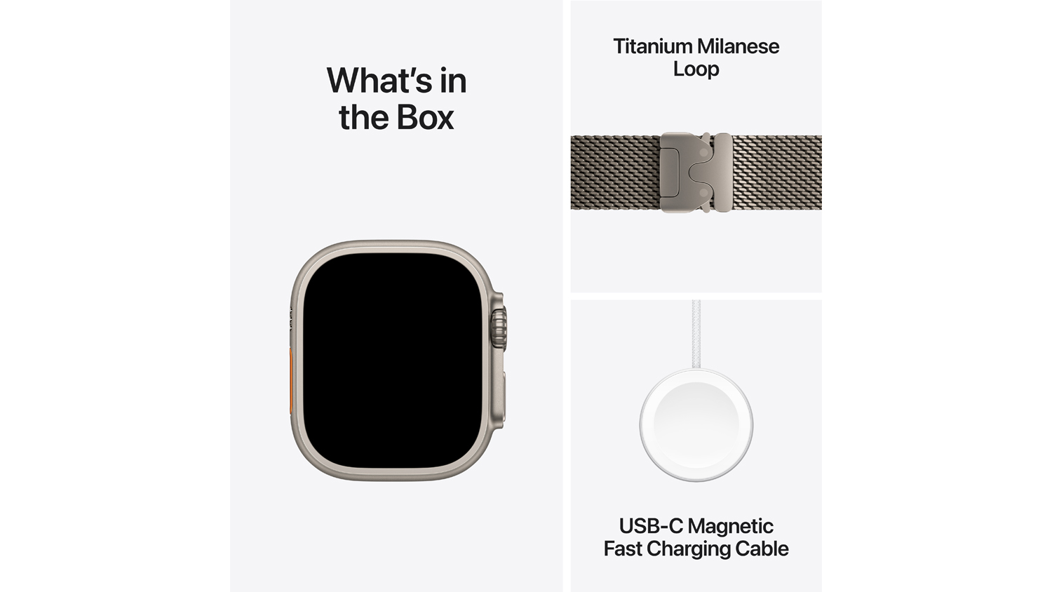 Apple Watch Ultra 2 - Natural Titanium Case with Natural Titanium Milanese Loop (49mm, GPS+Cellular, Bluetooth, Large)