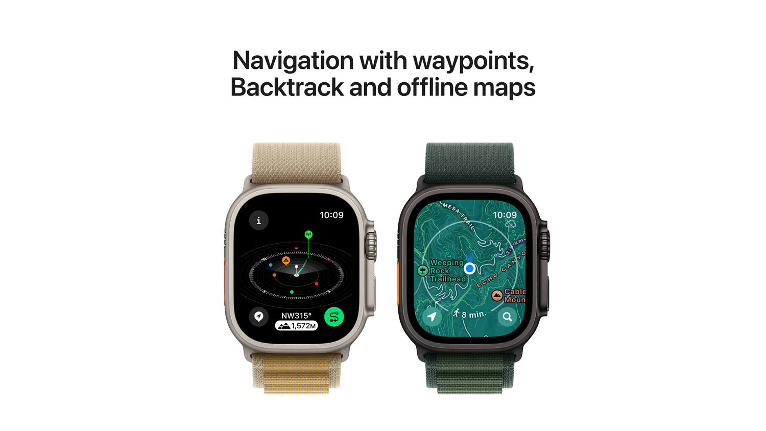 Apple Watch Ultra 2 - Natural Titanium Case with Natural Titanium Milanese Loop (49mm, GPS+Cellular, Bluetooth, Large)