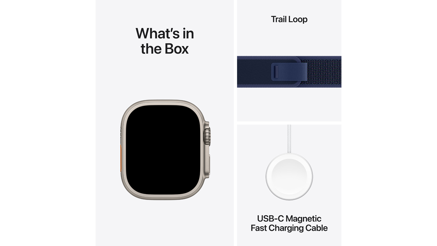 Apple Watch Ultra 2 - Natural Titanium Case with Blue Trail Loop (49mm, GPS+Cellular, Bluetooth, Small-Medium)
