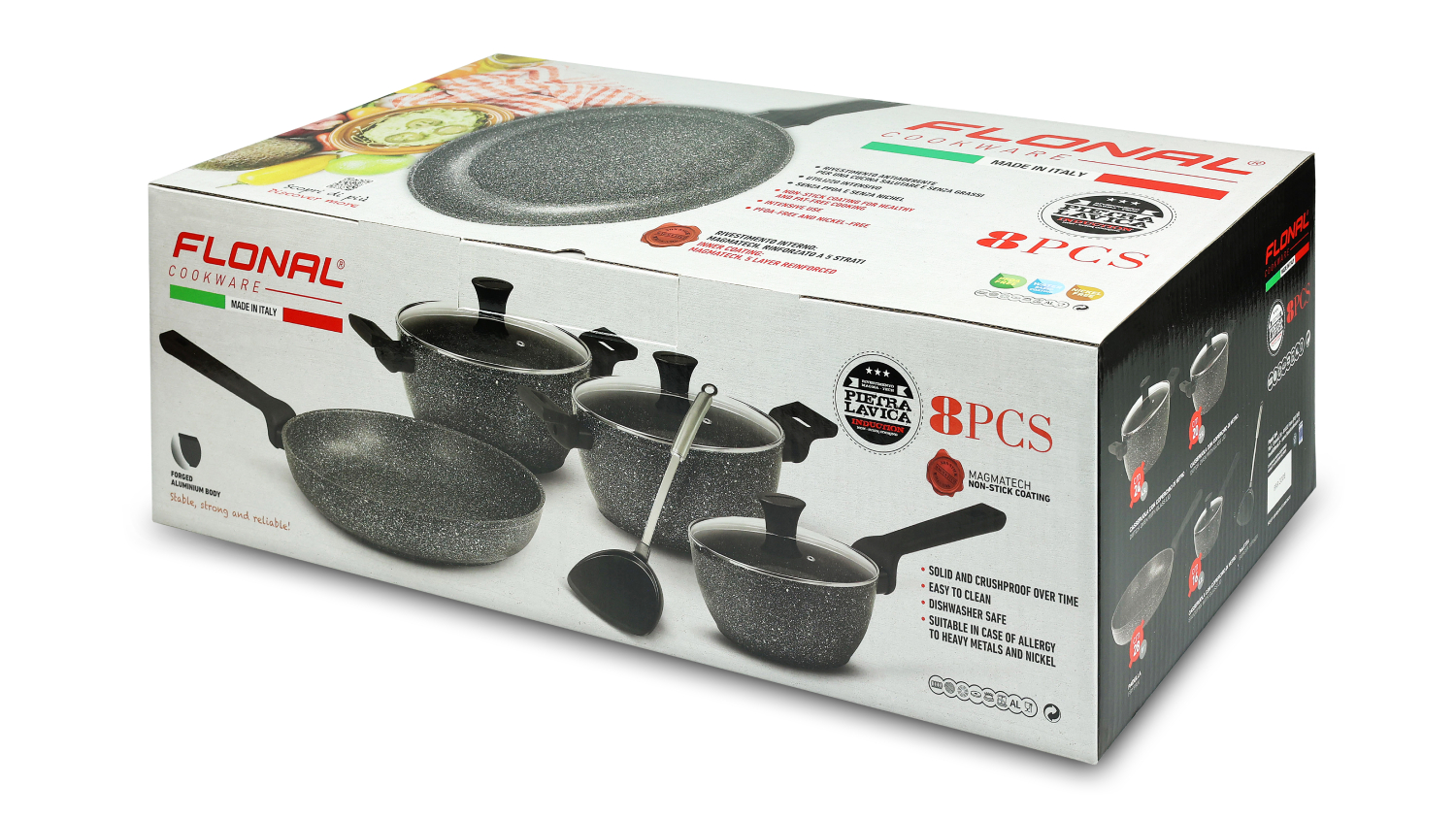 Flonal Cookware "Pietra Lavica" Cookware Set 8pcs.