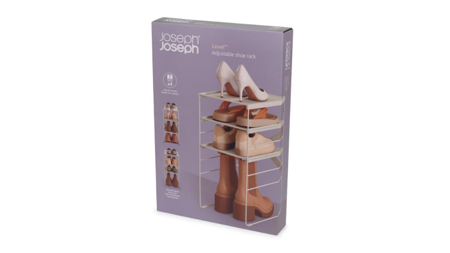 Joseph Joseph Level PLUS Adjustable Shoe Rack 26 x 35 x 51cm - White