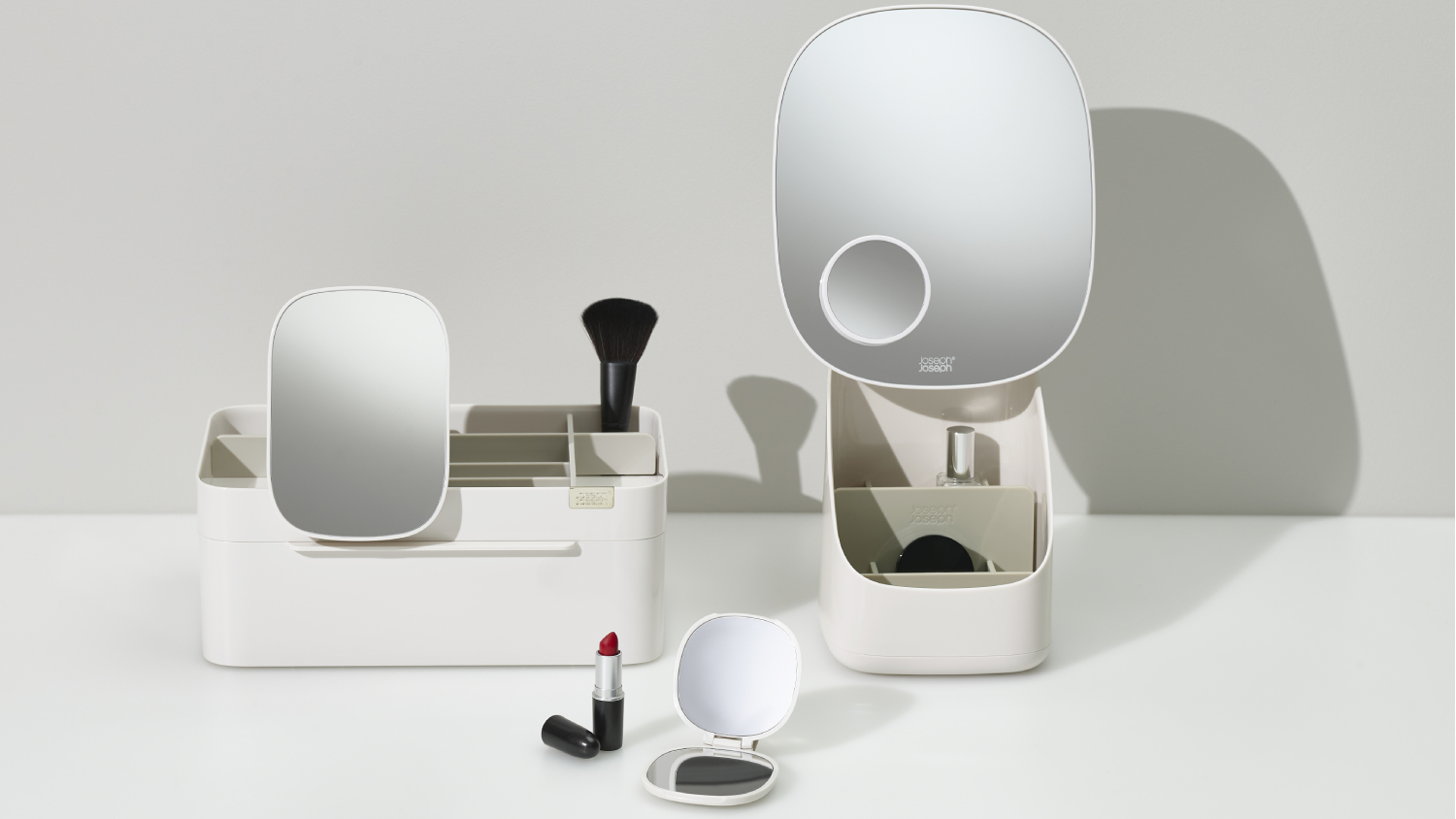 Joseph Joseph Viva Benchtop Bathroom Organiser Caddy with Mirror, Drawer