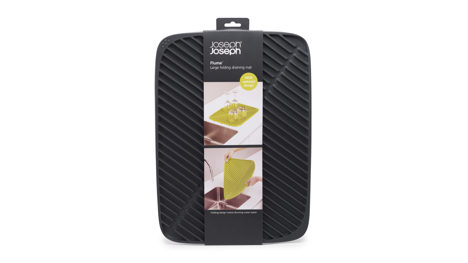 Joseph Joseph Silicone Benchtop Drainage Flume Mat 31 x 46cm - Grey