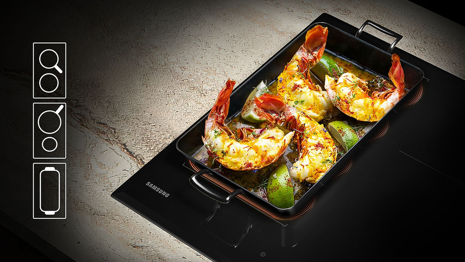 Samsung 80cm 5 Zone Induction Cooktop - Black (Series 6/NZ85C6058KK)