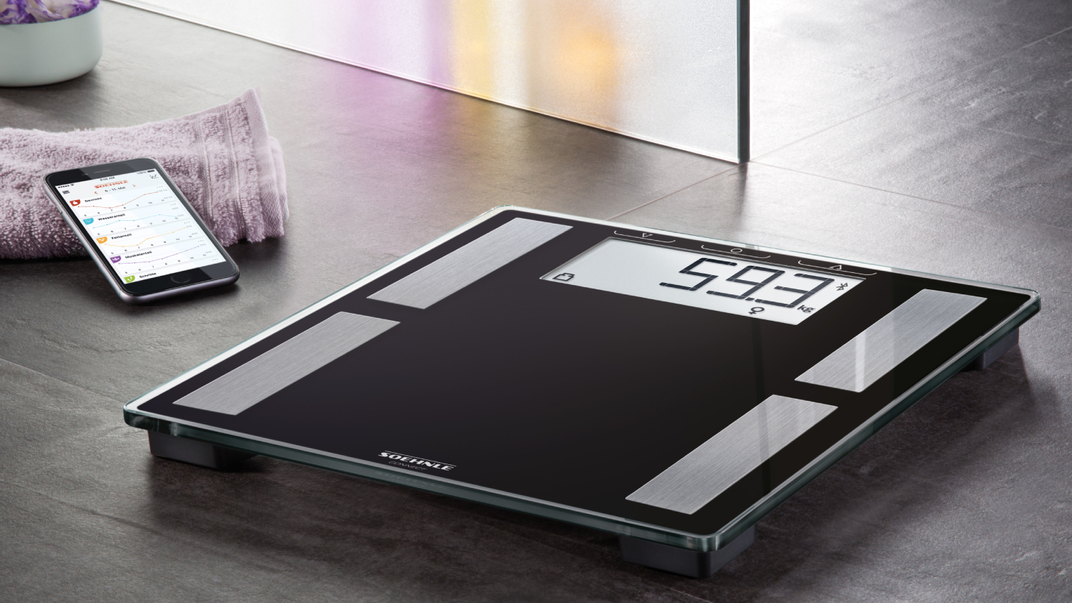 Soehnle Shape Sense 50 Body Analysis Bathroom Scales with Bluetooth, App Connectivity