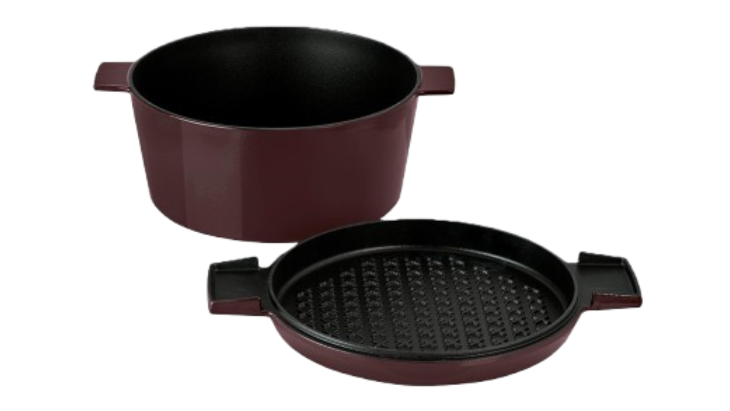 Stanley Rogers Cast Iron French Over Casserole Pot & Lid 28cm - Bordeaux