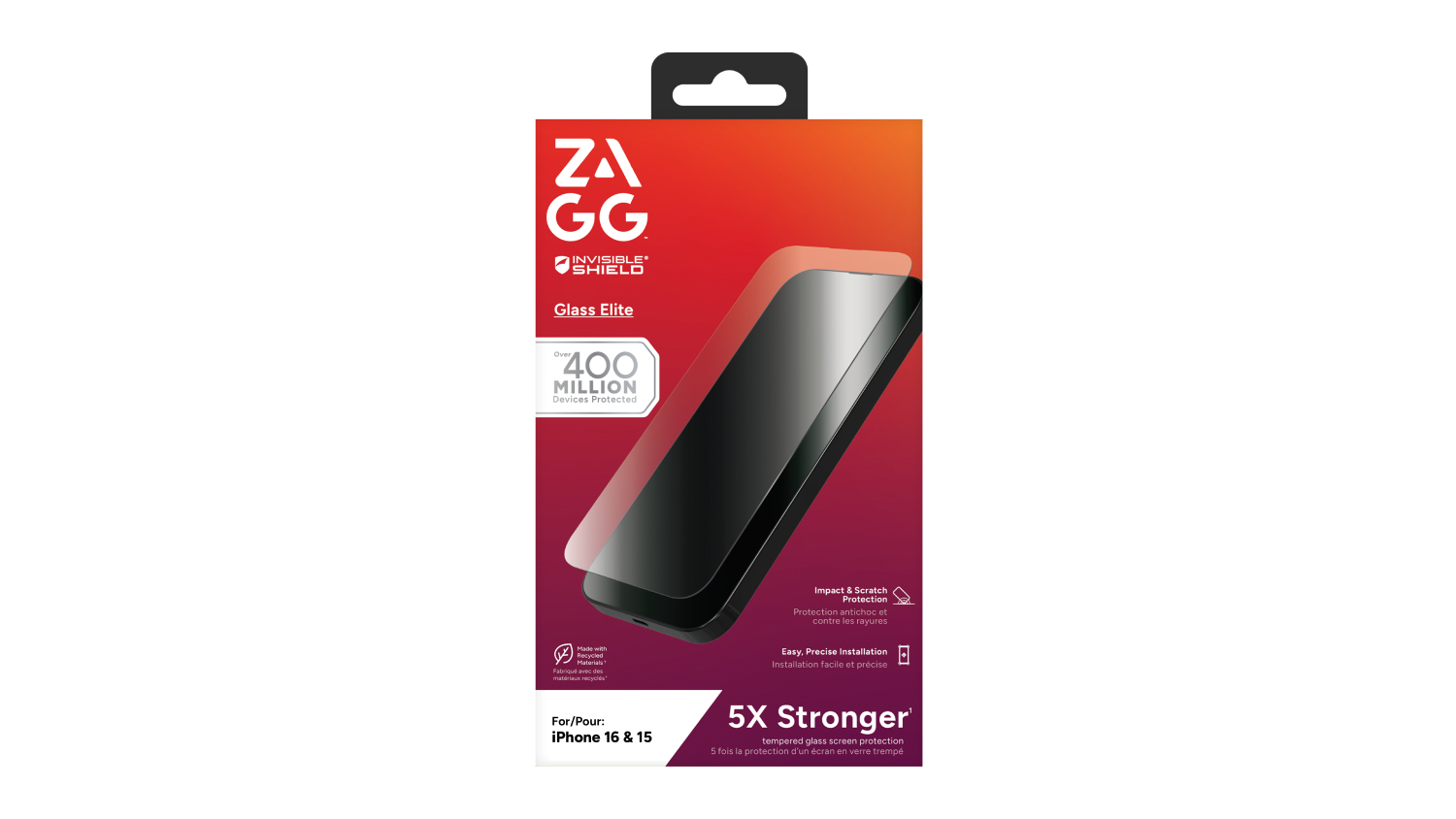 Zagg Glass Elite Screen Protector for iPhone 16 - Clear