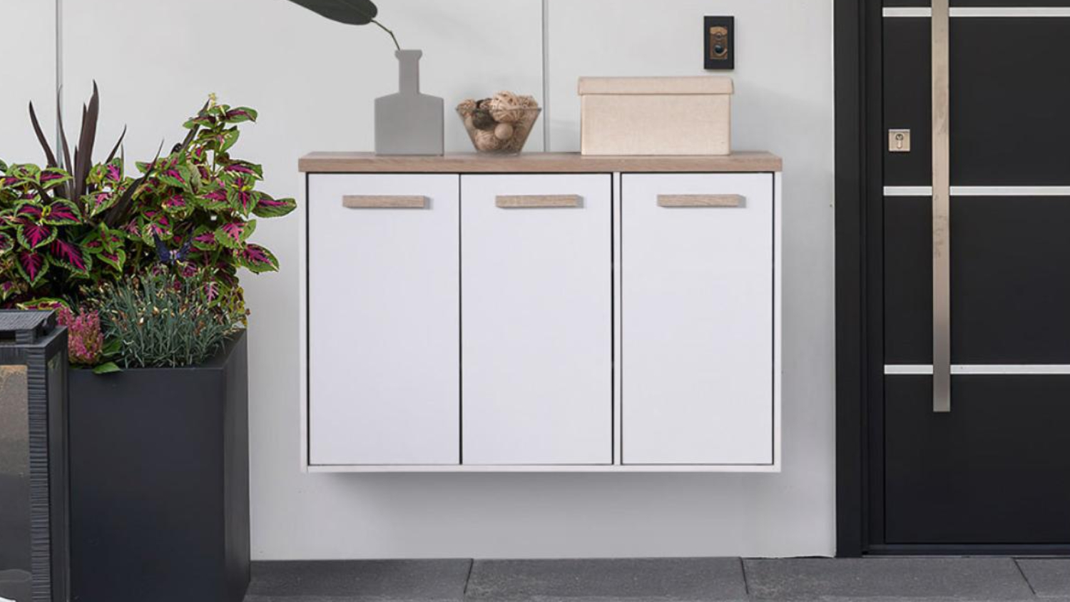 TSB Living "Orewa" Wall-Mounted Storage Cabinet & Shelf