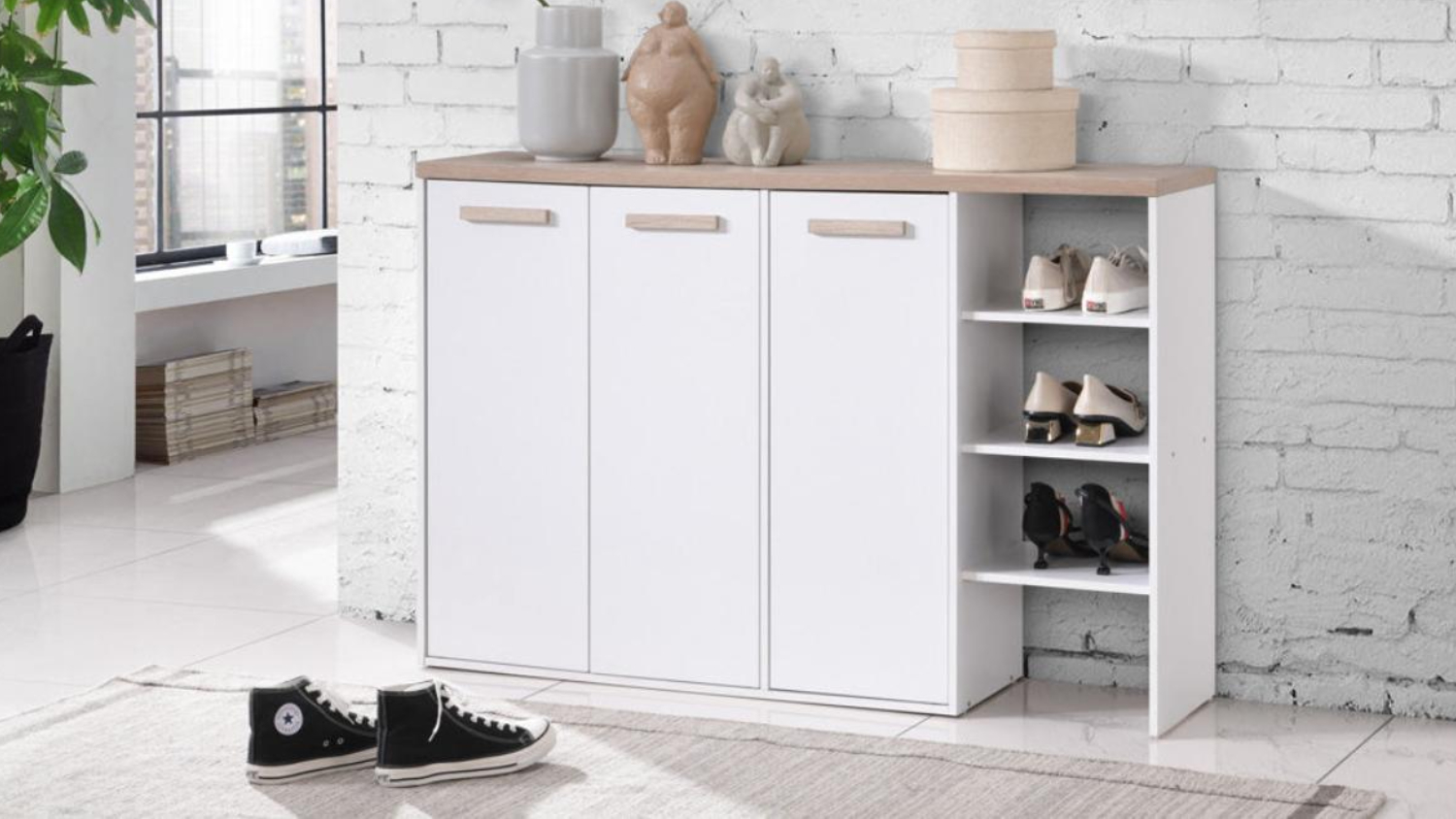 TSB Living "Orewa" Wall-Mounted Storage Cabinet with Shelves