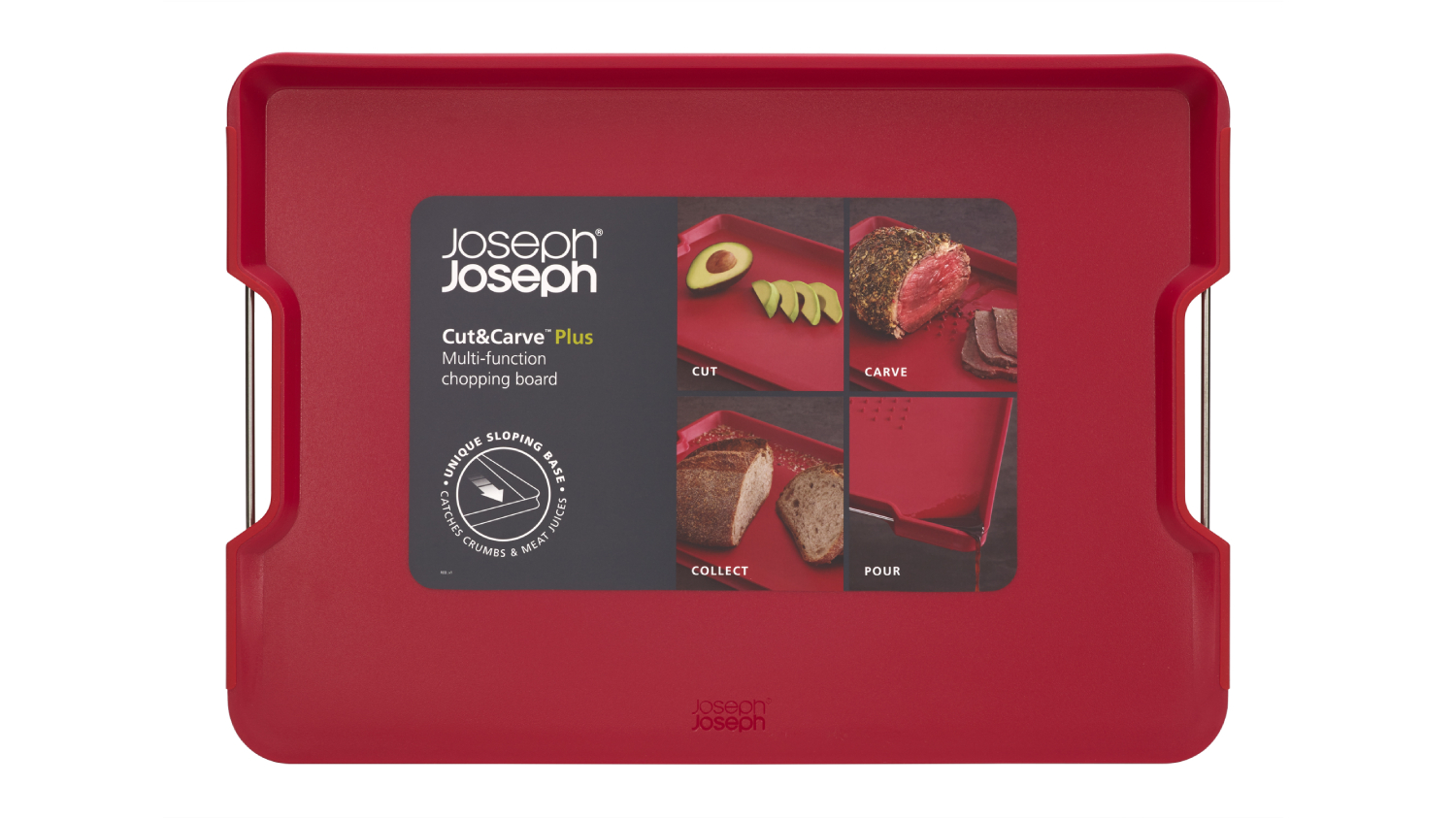 Joseph Joseph Cut 'N' Carve Plus Multi-Functional Cutting Board Large - Red