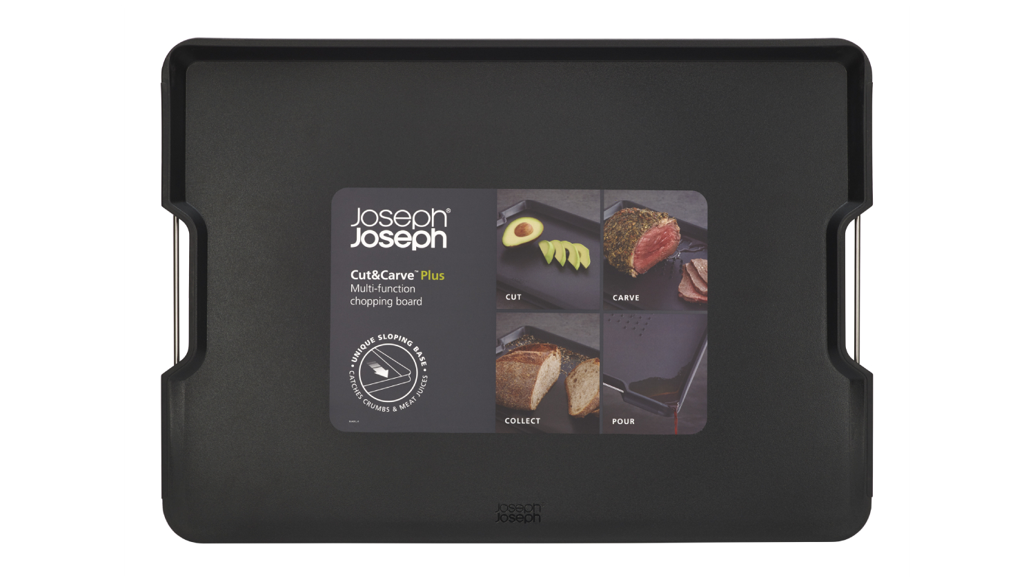 Joseph Joseph Cut 'N' Carve Plus Multi-Functional Cutting Board Extra Large - Black