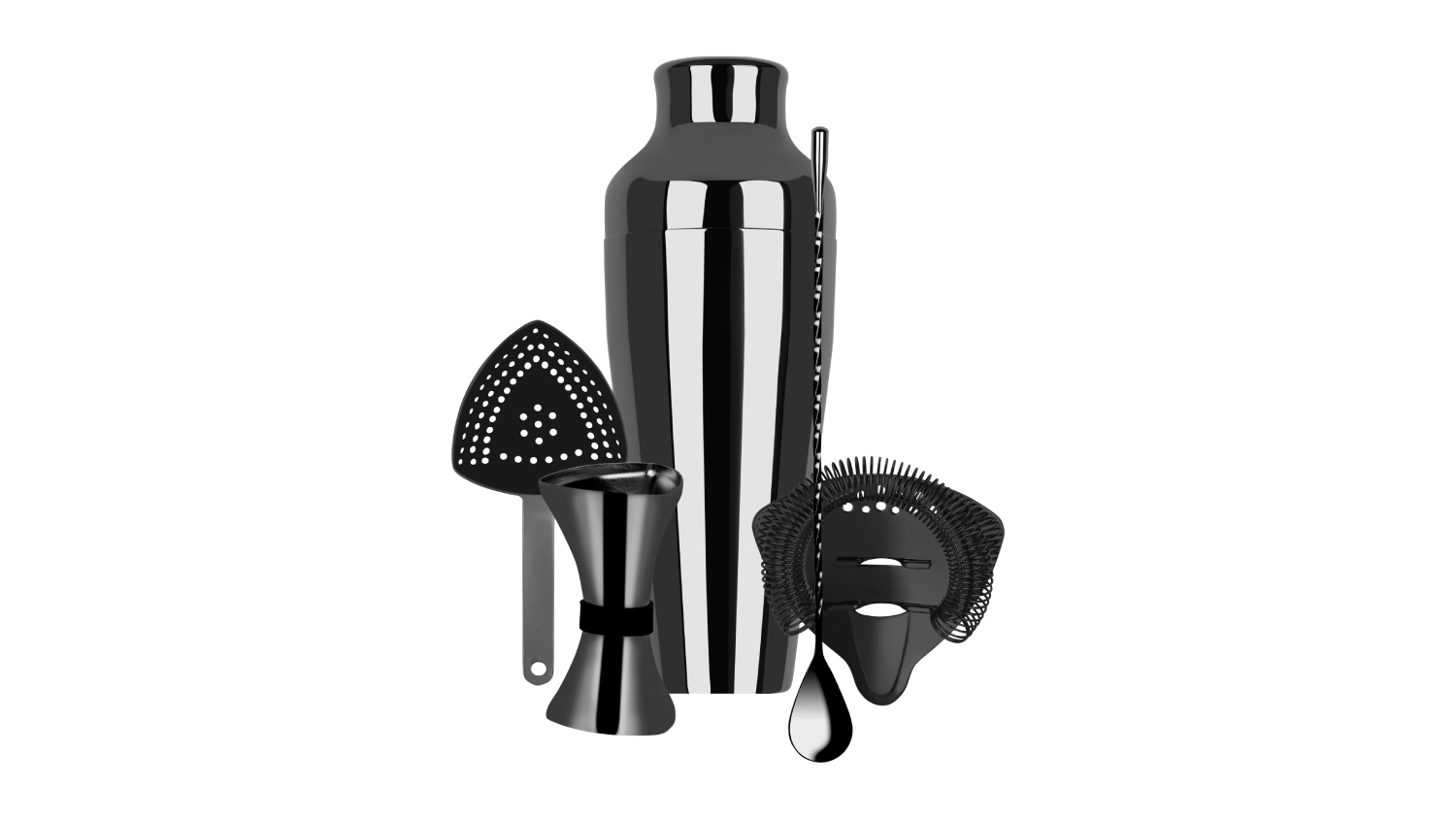 Zanzi Cocktail Set 5pcs. - Gunmetal Grey