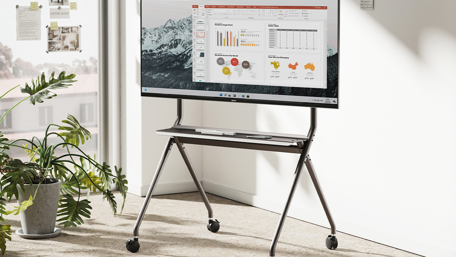 Konic Cart for Mounting 50" to 86" TV with Shelf - Heavy-Duty VESA 200x200 to 800x600 Max 120kg - Grey (KT15-686W)