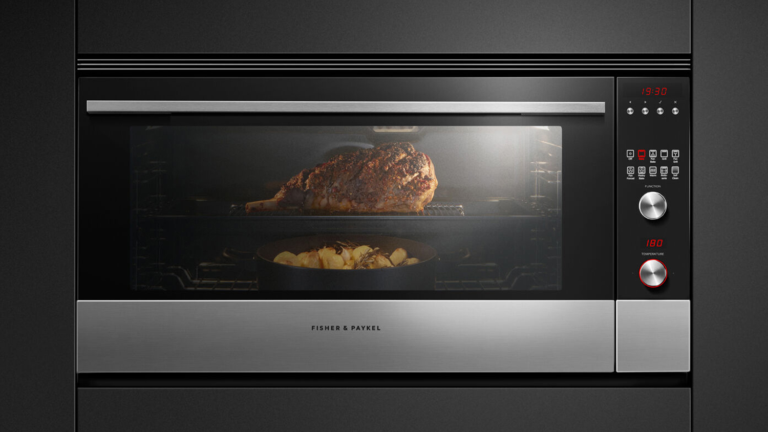 Fisher & Paykel 90cm Built-In Large Oven with 9 Functions - Stainless Steel (Series 9/OB90S9MEPX3)