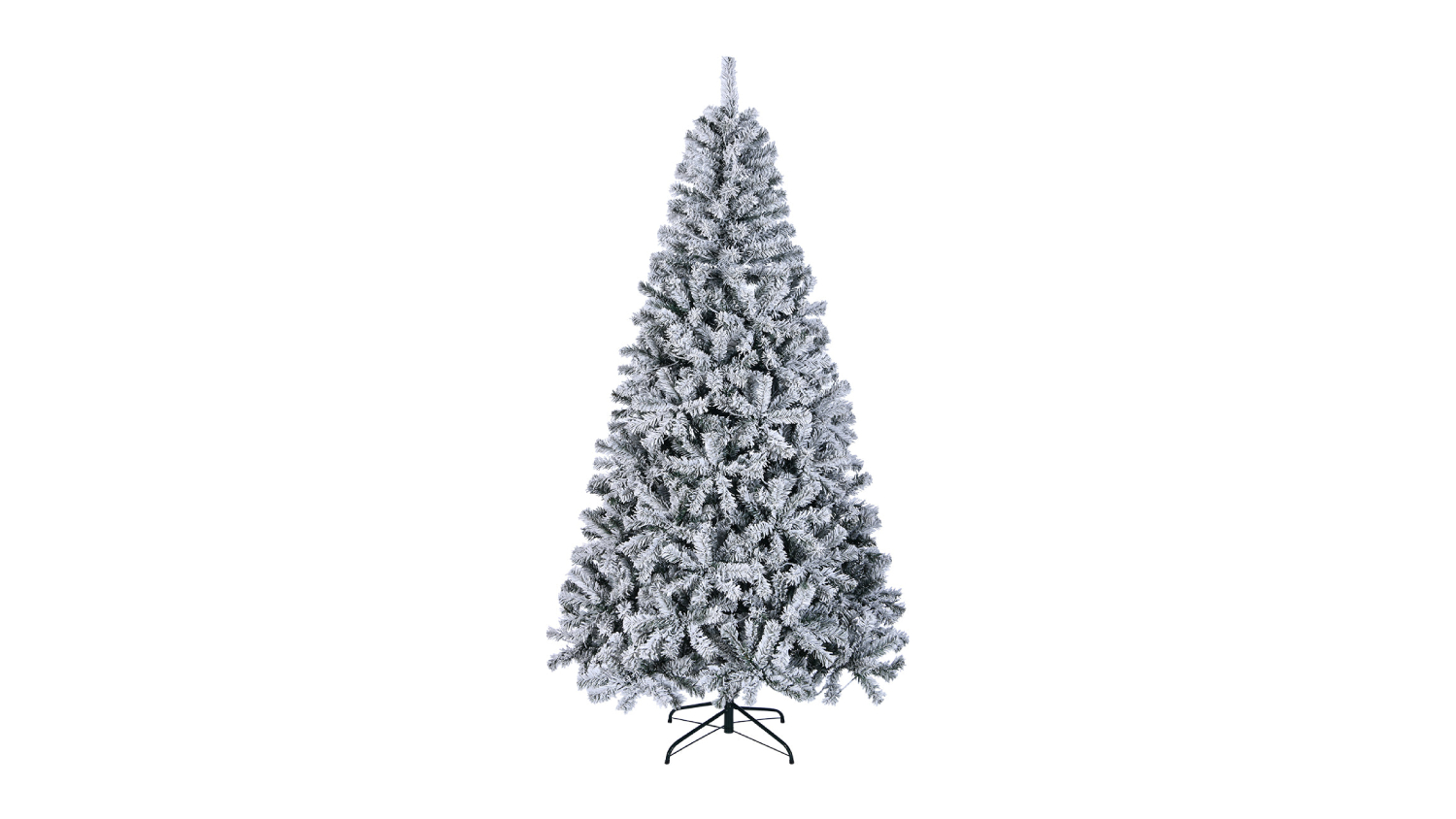 TSB Living Faux Christmas Tree with Flocked Frosted Tips, Warm LED Lights 210cm