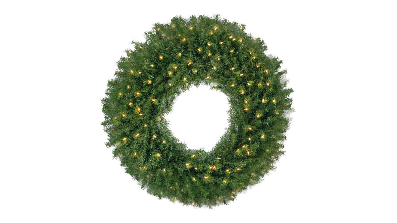 TSB Living Faux Christmas Wreath with Warm LED Lights, Lighting Toggles 61cm