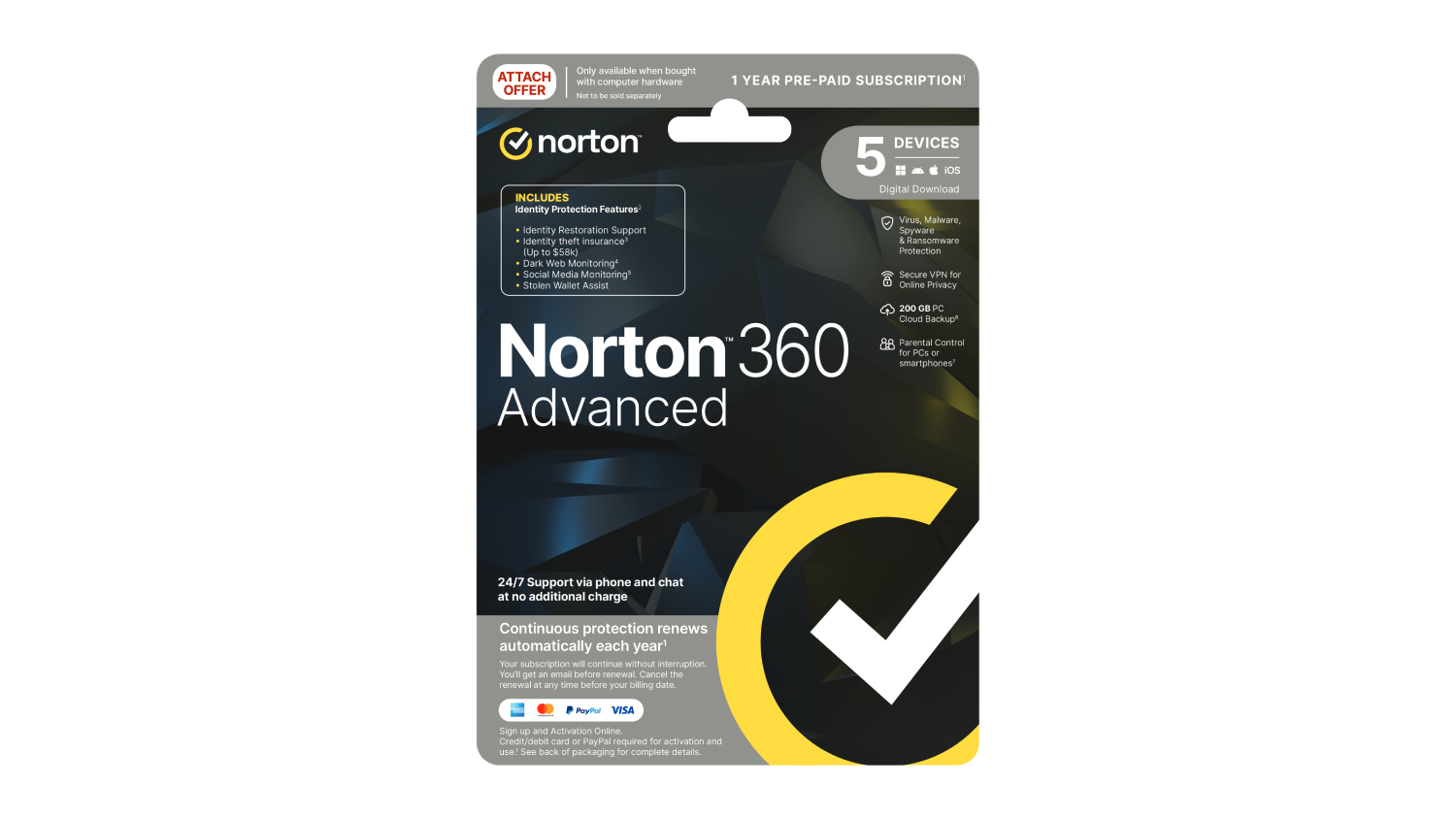 Norton 360 Advanced - 5 Devices 12 Months