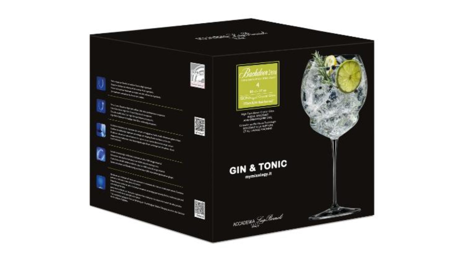Luigi Bormioli Backdoor20s Gin & Tonic Glass Set 800ml 4pcs.