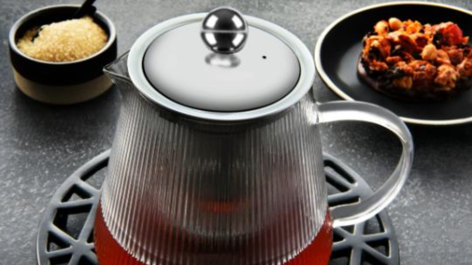 Brew Glass Teapot with Infuser 600ml - Vertical Stripes