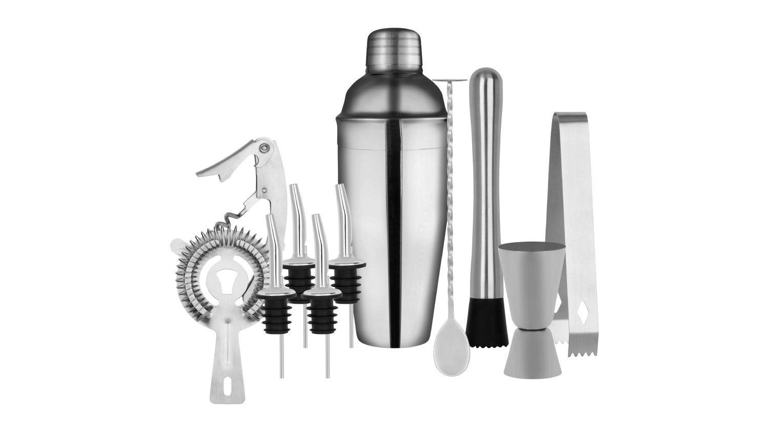 Zanzi Cocktail Set 11pcs. with Bag - Stainless Steel