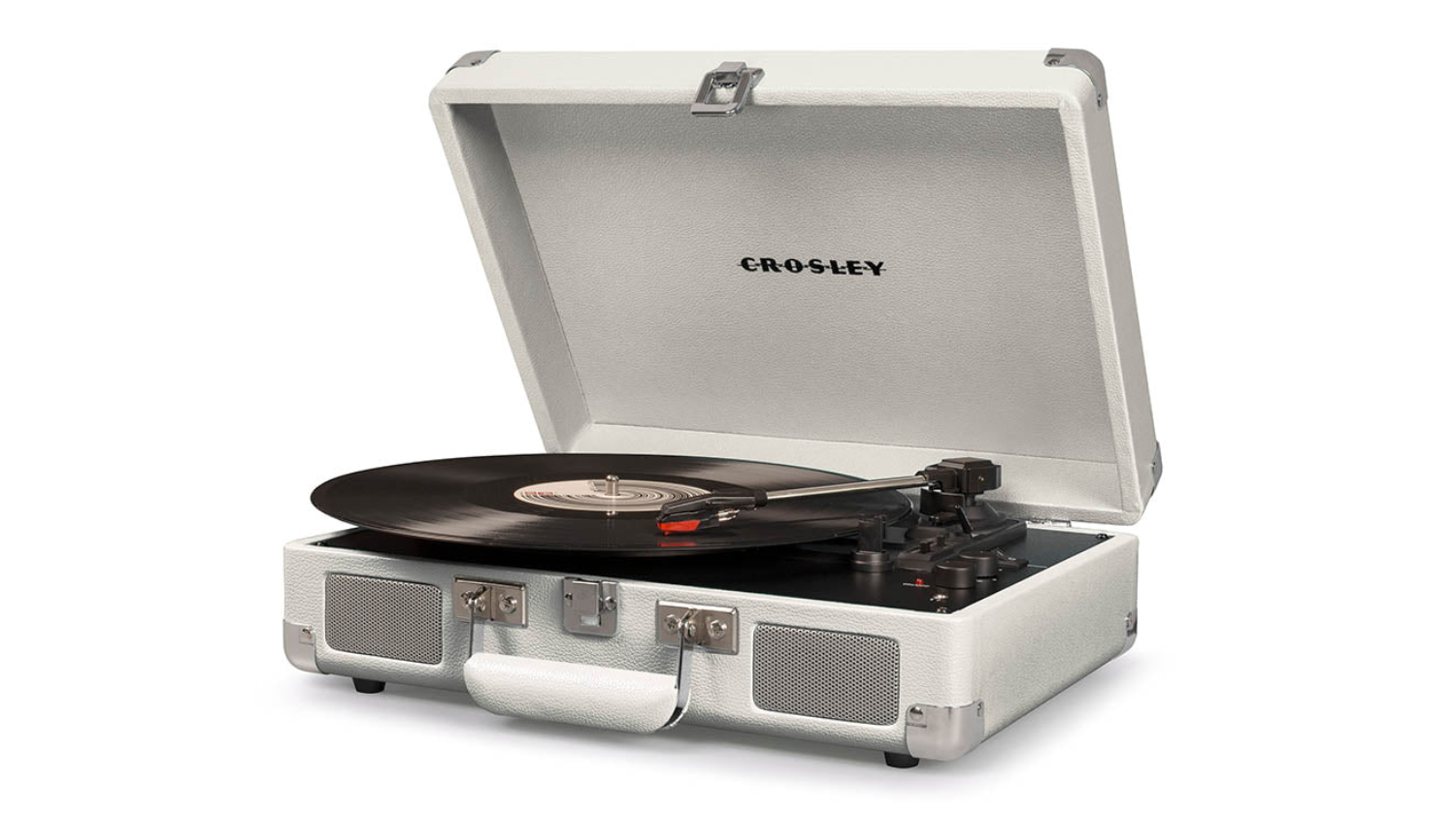 Crosley Cruiser Bluetooth Turntable with Crosley Record Storage Crate - White