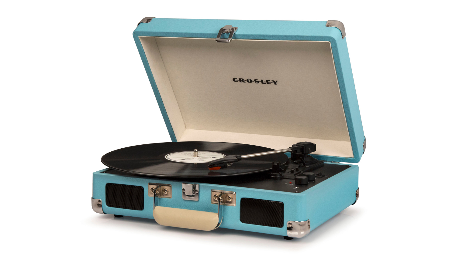 Crosley Cruiser Bluetooth Turntable with Crosley Record Storage Display Stand - Turquoise