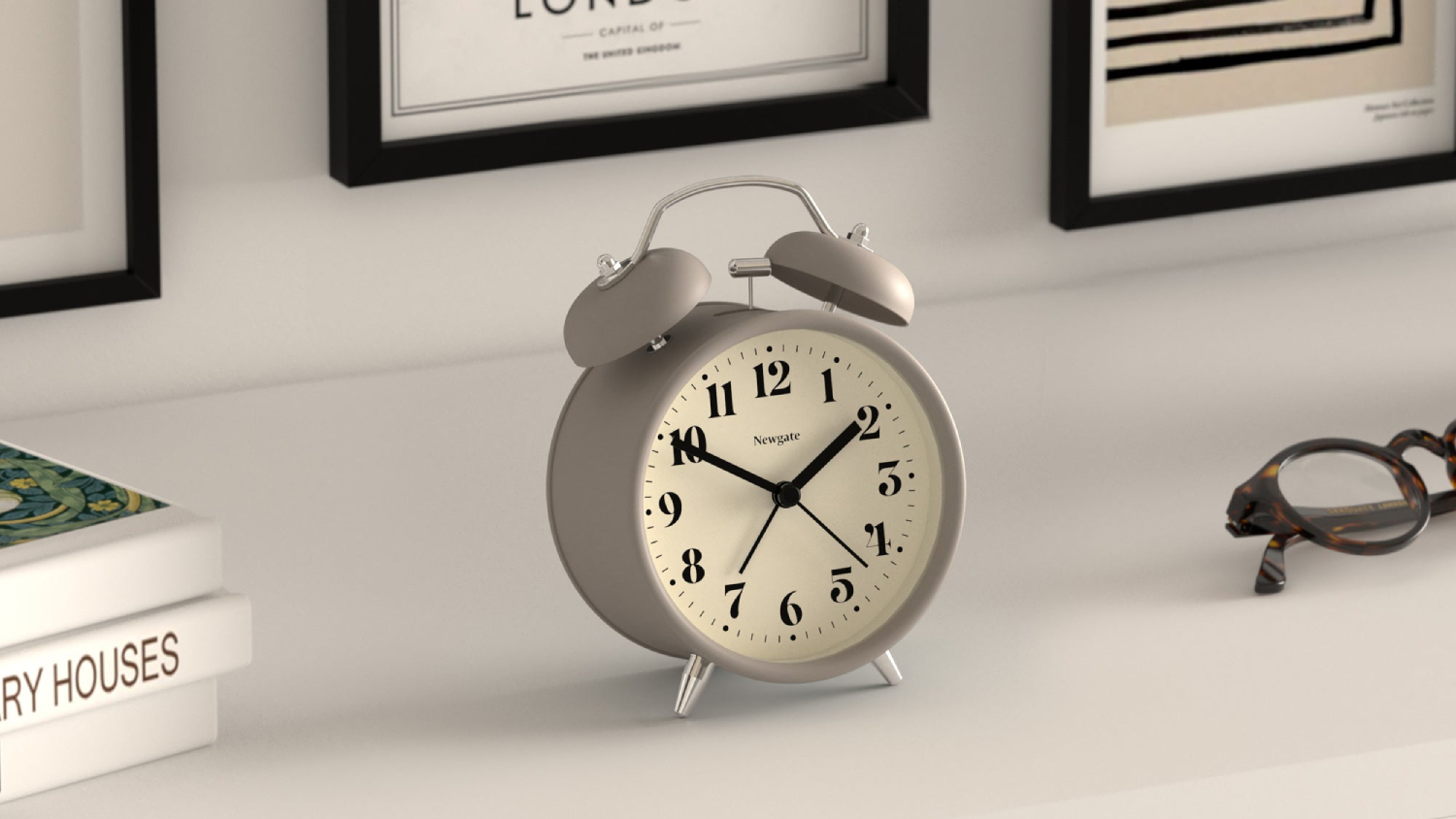 Newgate "Theatre" Classic Alarm Clock - Stone Grey