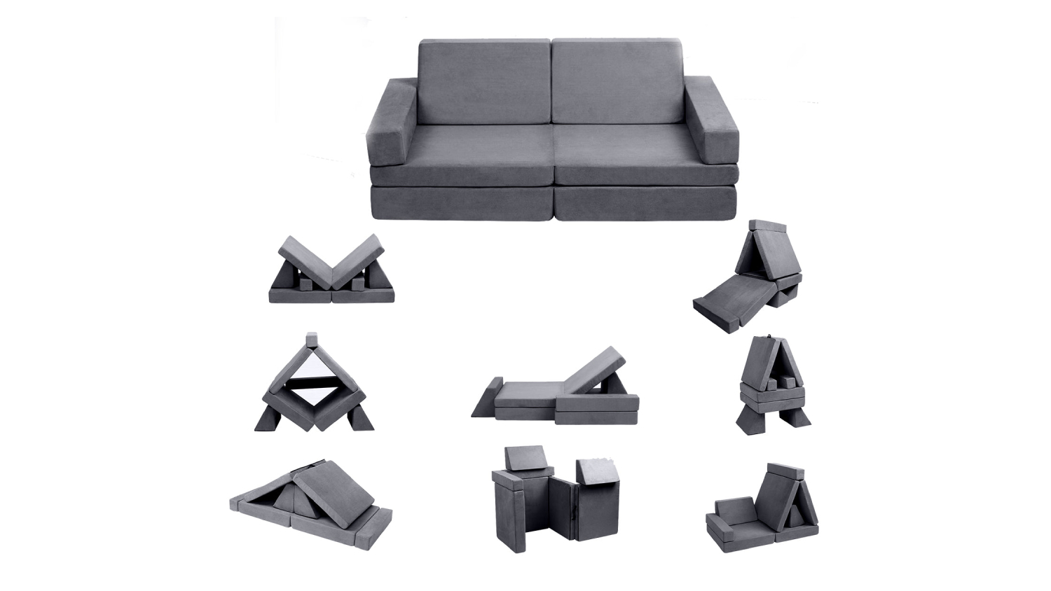 TSB Living Children's Play Couch - Grey