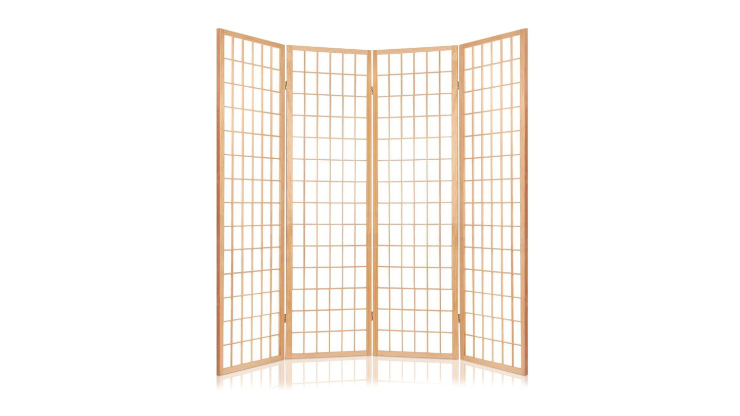 TSB Living 4-Panel Room Divider - Light Pine/White